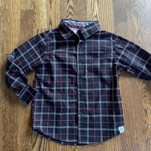 5T Boys Black Stripe Button Down Dress Shirt